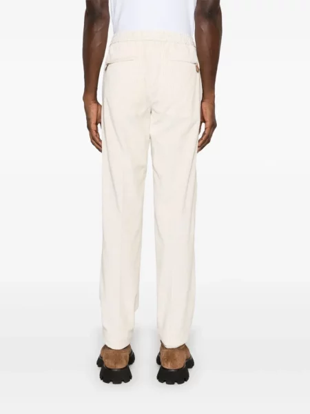 Pantaloni Pt Torino de catifea cord alb