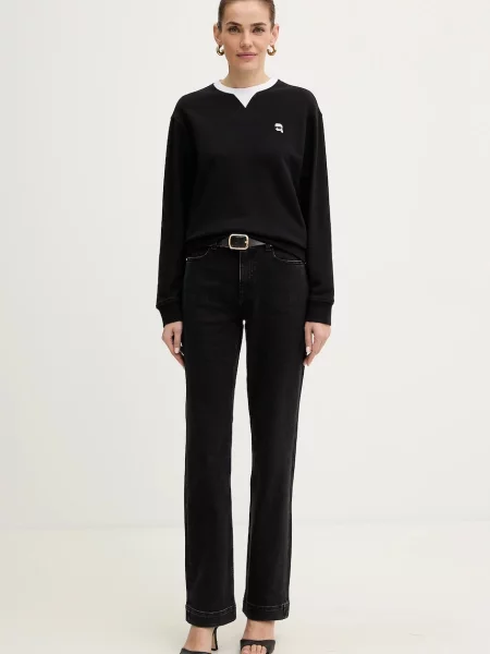 Karl Lagerfeld bluza IKON z aplikacją czarny