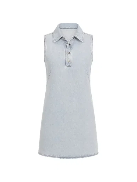 Rochie din denim Frame fără mâneci albastru