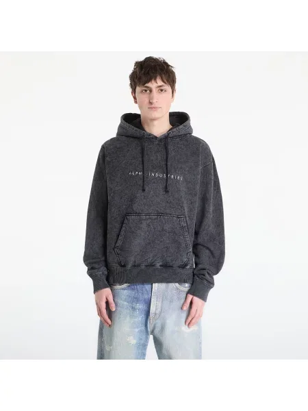 Hanorac cu glugă Alpha Industries cu autograf negru