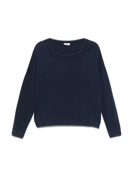 Dzianinowy lekki sweter Liu Jo niebieski