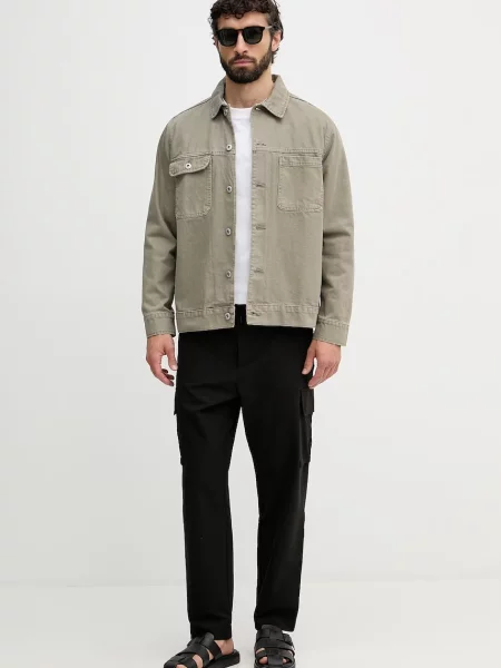 BOSS Orange pantaloni cargo pentru bărbați negru