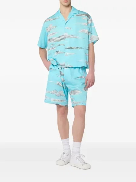 Cămașă Moschino din poplin albastru