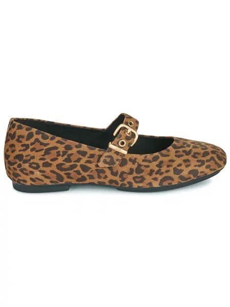 Pantofi cu toc Fitflop din piele de căprioară maro