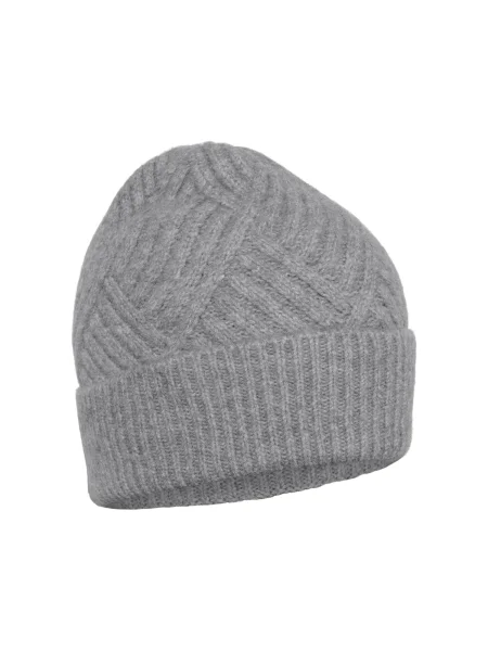 KAFFE CURVE Čepice Gemma melír šedý