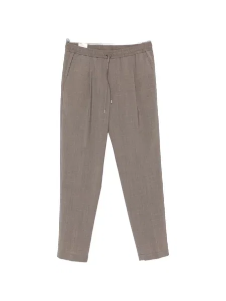 Plisované stahovací šňůrka kalhoty Briglia 1949 hnědé