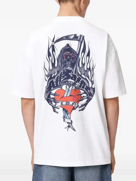 Tricou Allsaints cu imagine alb