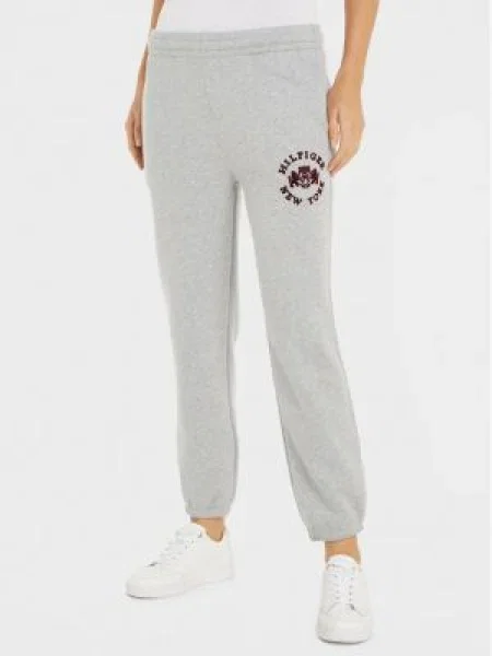 Tommy Hilfiger Pantaloni de trening VARSITY FLOCK | Relaxed fit gri