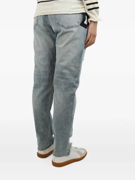 Blugi drepți Rag & Bone zdrențuiți albastru