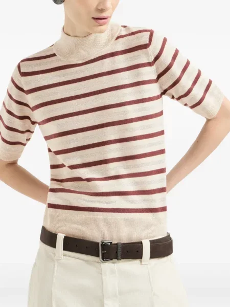 Tricou Brunello Cucinelli de lână cu dungi