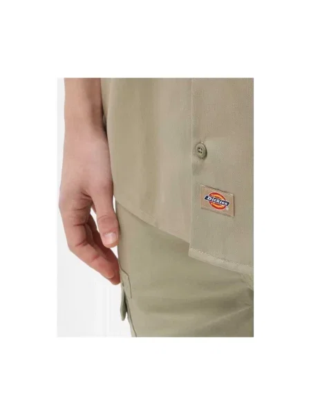 Ing Dickies Work Shirt Ss Rec Khaki S bézs