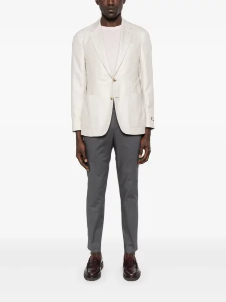 Pantaloni Incotex din poplin gri