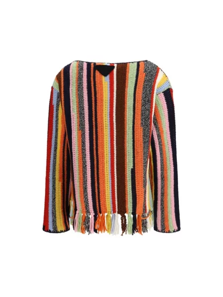 Sweter Prada z frędzli wełniany