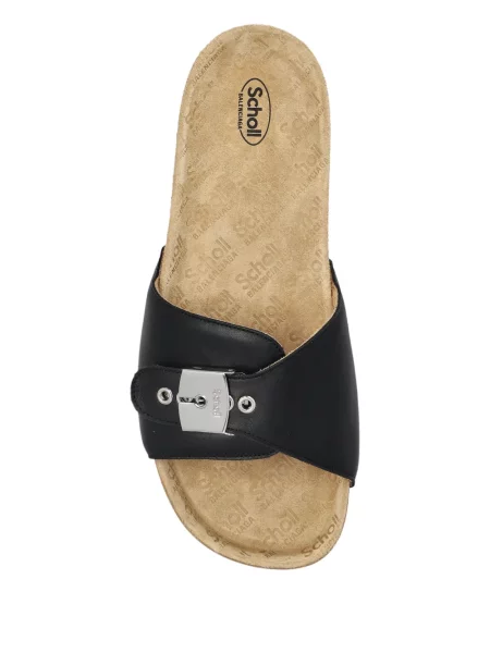 Sneakerși Balenciaga din piele cu cataramă negru