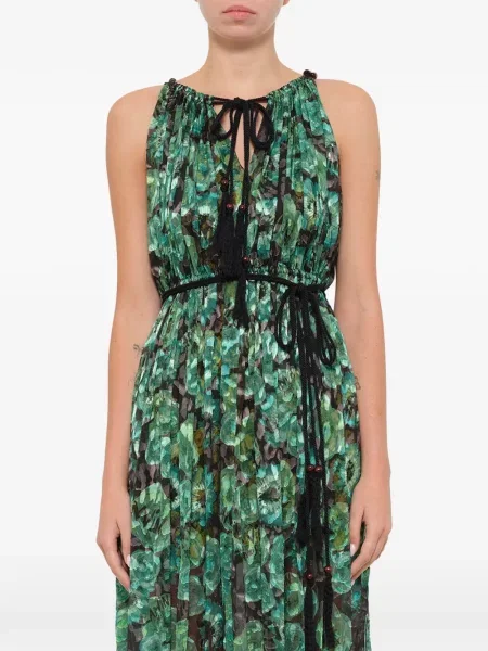 Rochie Lanvin cu model floral cu imagine verde