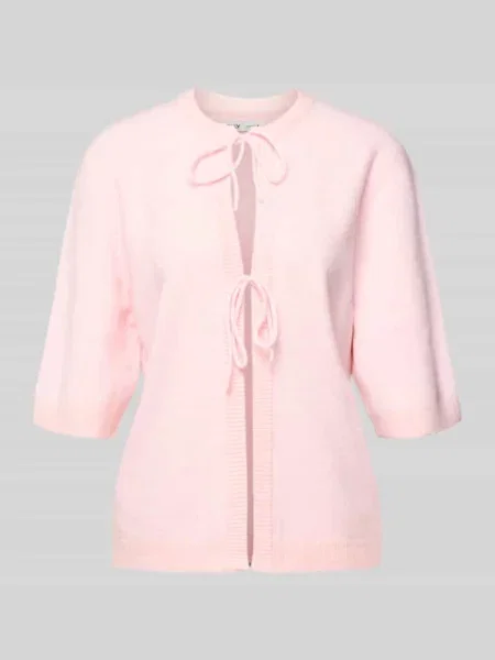 Kardigan o kroju regular fit z wiązaniami model „SIMONI” Only różowy