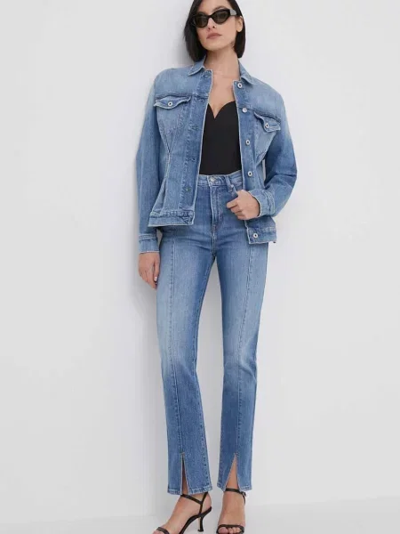 Traper jakna Pepe Jeans za žene za prijelazno razdoblje plava