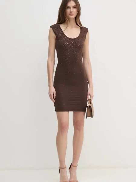 Сукня Guess ROSY mini пряма коричневий