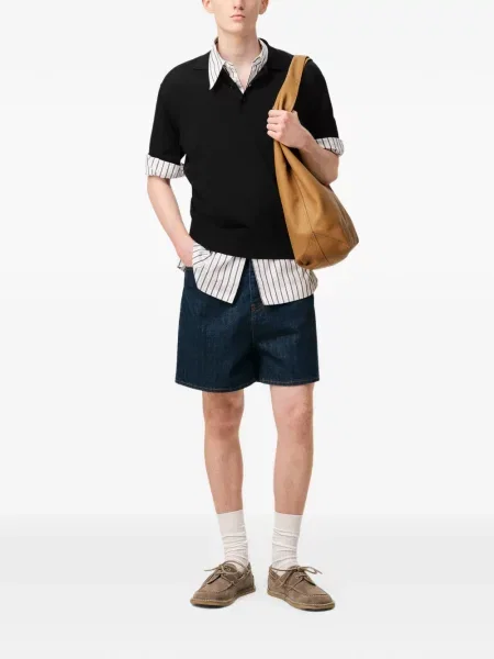 Tricou polo Ami Paris scurt negru