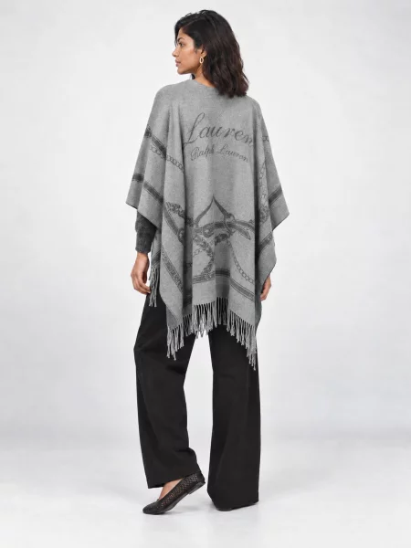 Lauren Ralph Lauren pončo dámske s vlnou čierna
