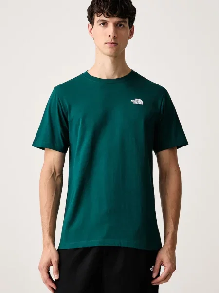 The North Face T-shirt z bawełną Simple Dome zielona