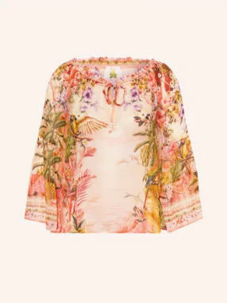 Princess Goes Hollywood Jedwabna Bluzka Z Odkrytymi Ramionami rot żółta