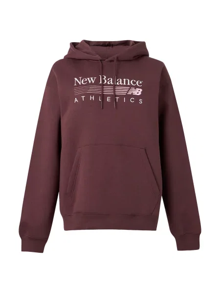 New balance Μπλούζα φούτερ κόκκινο κρασί / καρπουζί λευκό