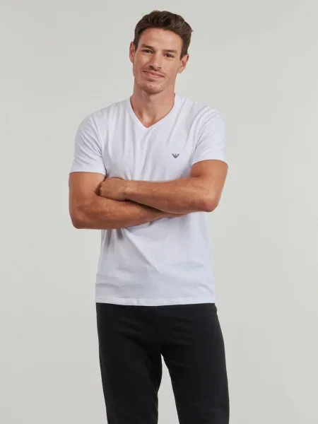 Tričko Emporio Armani lopatkový krk biela