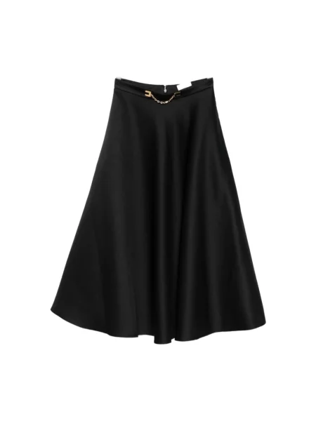 Spódnica midi Elisabetta Franchi z wysoką talią do kolan czarna