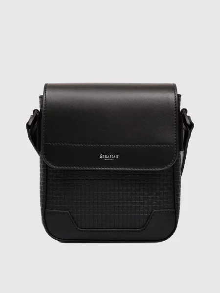 Кожаная сумка кросс-боди Serapian черная