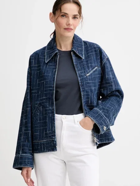 Kenzo geacă jeans de tranziție albastru