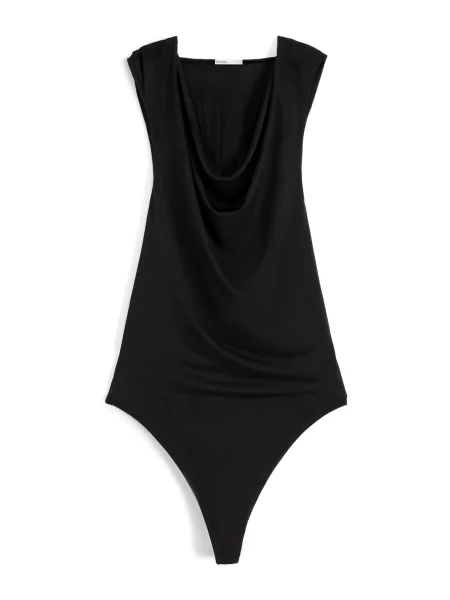 Bershka Bodi majica črna