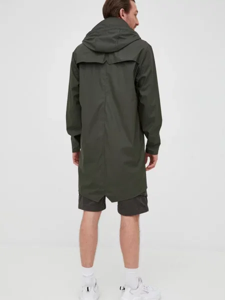 Rains kurtka Long Jacket przejściowa zielony