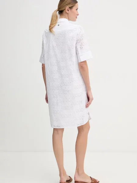 Sukienka koszulowa do kolan z wzorem z logo model Deria' Joop! biała