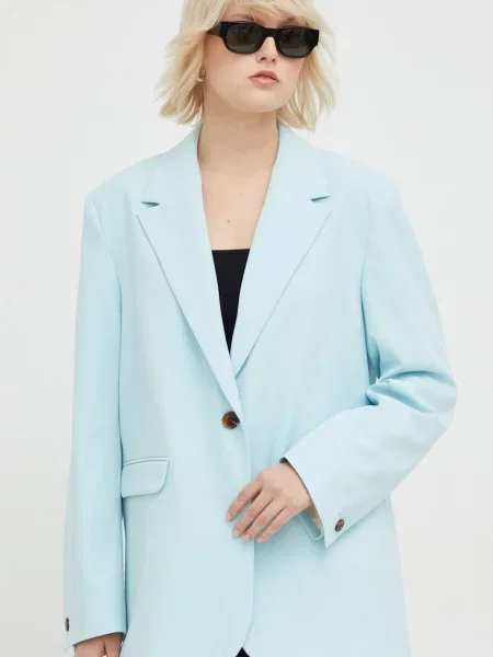 Samsoe Samsoe sacou turcoaz un singur rand de neted portocaliu