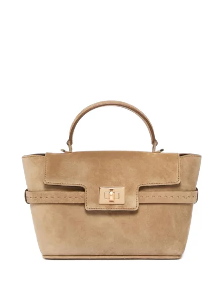 Geantă shopper Max Mara din piele de căprioară