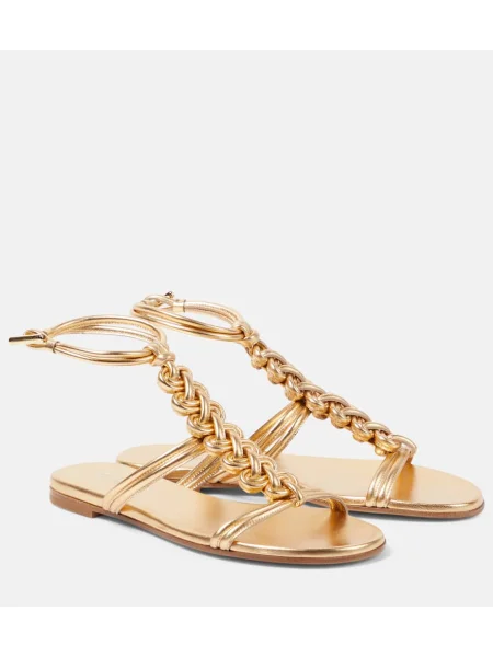 Sandale Gianvito Rossi din piele auriu