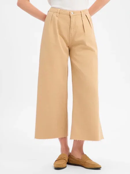 Joop! Jeans Dżinsy Z Szerokimi Nogawkami Elise beige brązowe