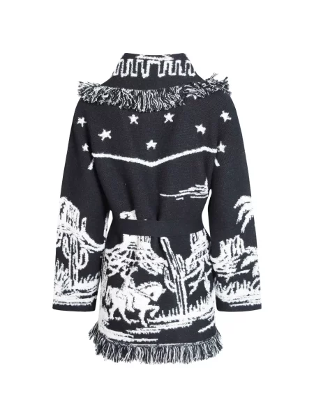 Cardigan Alanui cu franjuri negru