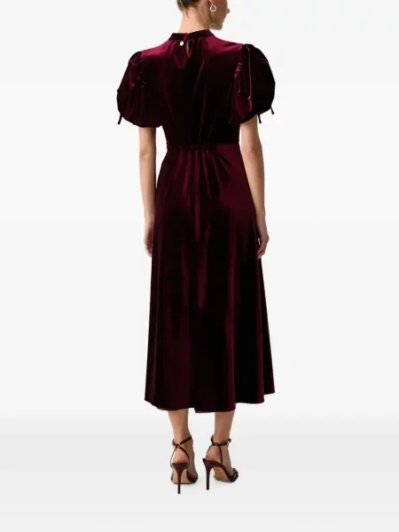 Rochie midi Silvian Heach de catifea roșu