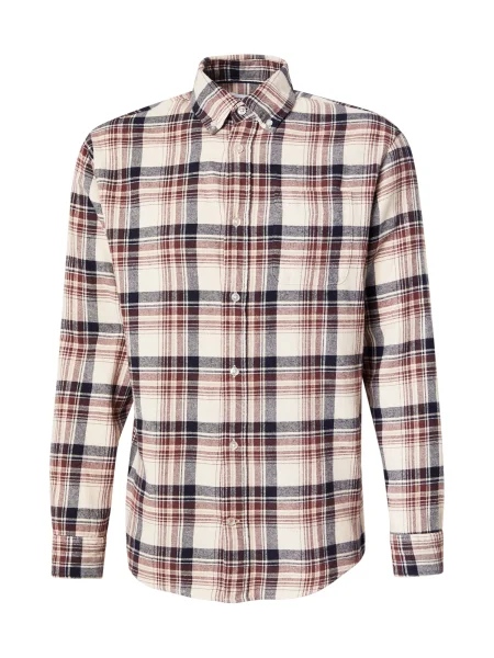 JACK & JONES Košeľa JJEClassic burgundská / čierna / ako vlna biela