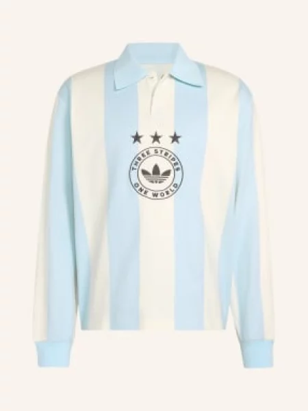 Tričko adidas Graphic Long Sleeve Polo Shirt Ice Blue L modré