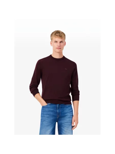 Sweter Lacoste wełniany czerwony