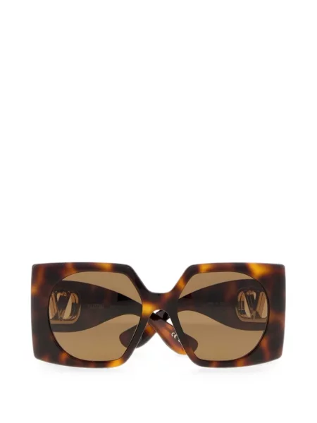 Ochelari de soare Valentino Garavani Eyewear cu imprimeu geometric maro