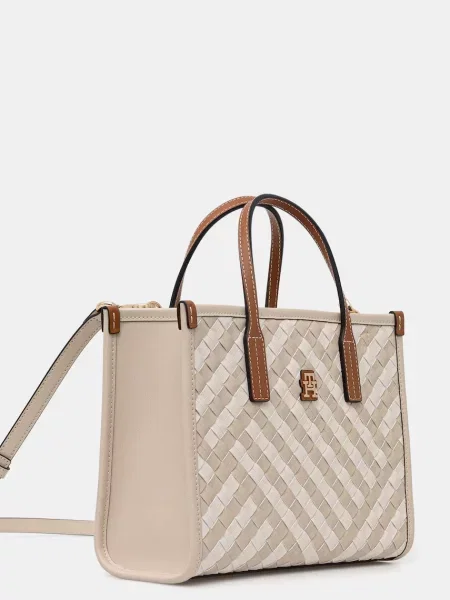 Ročna torba Tommy Hilfiger Th City Mini Tote bež