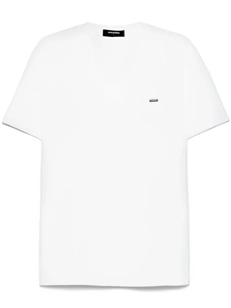 Tricou Dsquared2 cu decolteu în V alb