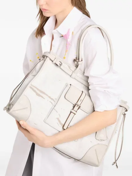 Geantă shopper Prada din piele cu imagine