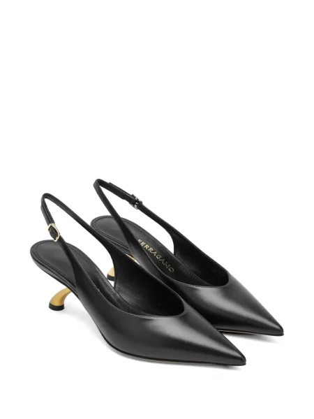 Pantofi cu toc Ferragamo slingback negru