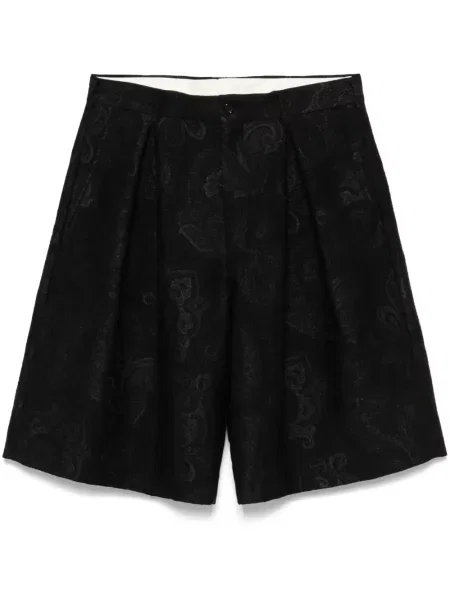 Pantaloni scurți Comme Des Garcons Homme Plus cu model paisley din jacard negru