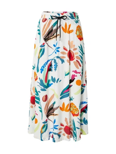 Fustă midi Urban Classics până la genunchi alb